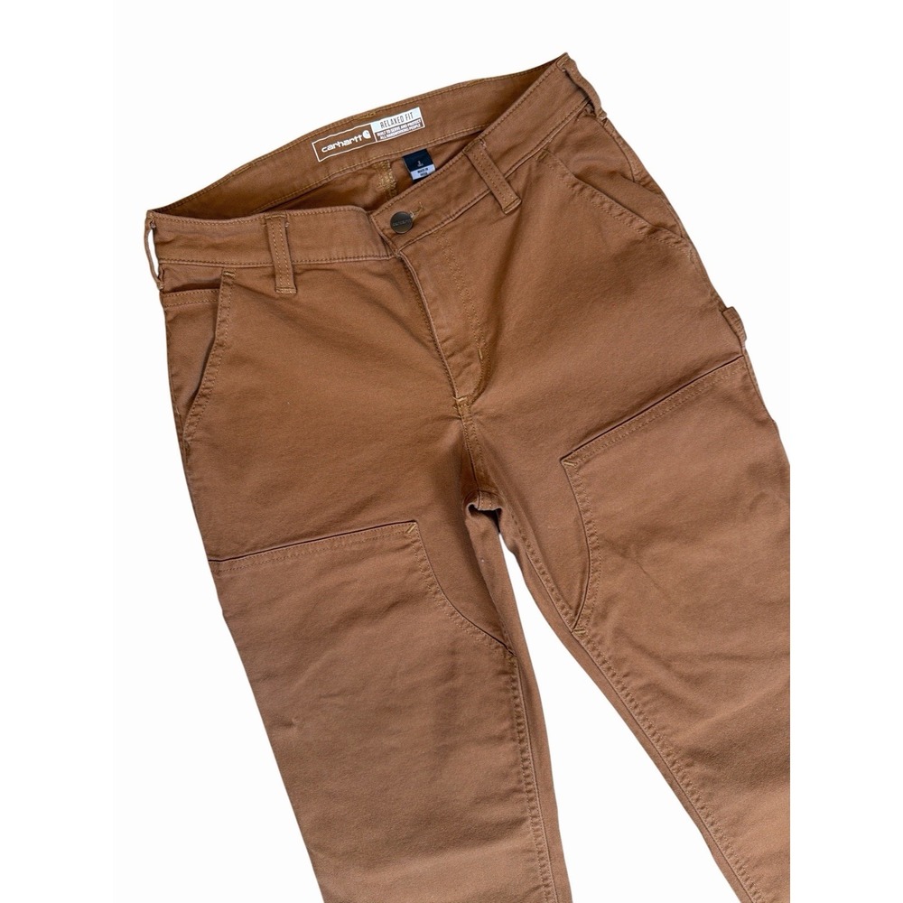 Carhartt double knee Duck Jeans carpenter Women's Sz 2 Tall rugged relaxed fit - Picture 2 of 10